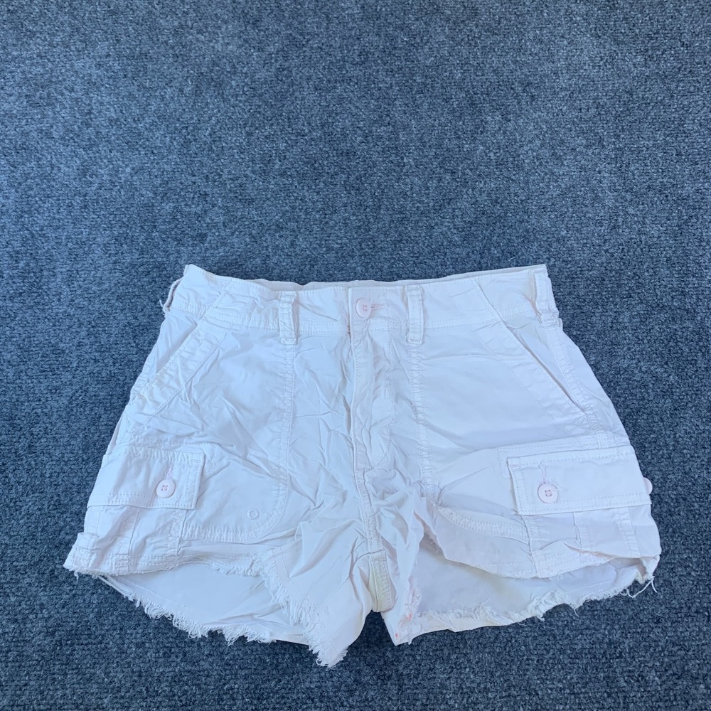 American Eagle Cargo Shorts Womens 00 Pink Good 90s Boyfriend Raw Hem 3in